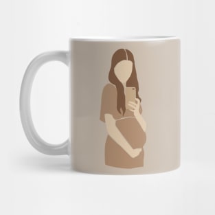 Abstract pregnant vector mother contemporary Illustration Mug